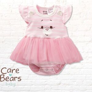 Care Bears Baby Girl Cheer Bear Pink Striped Tutu Romper 0-3months